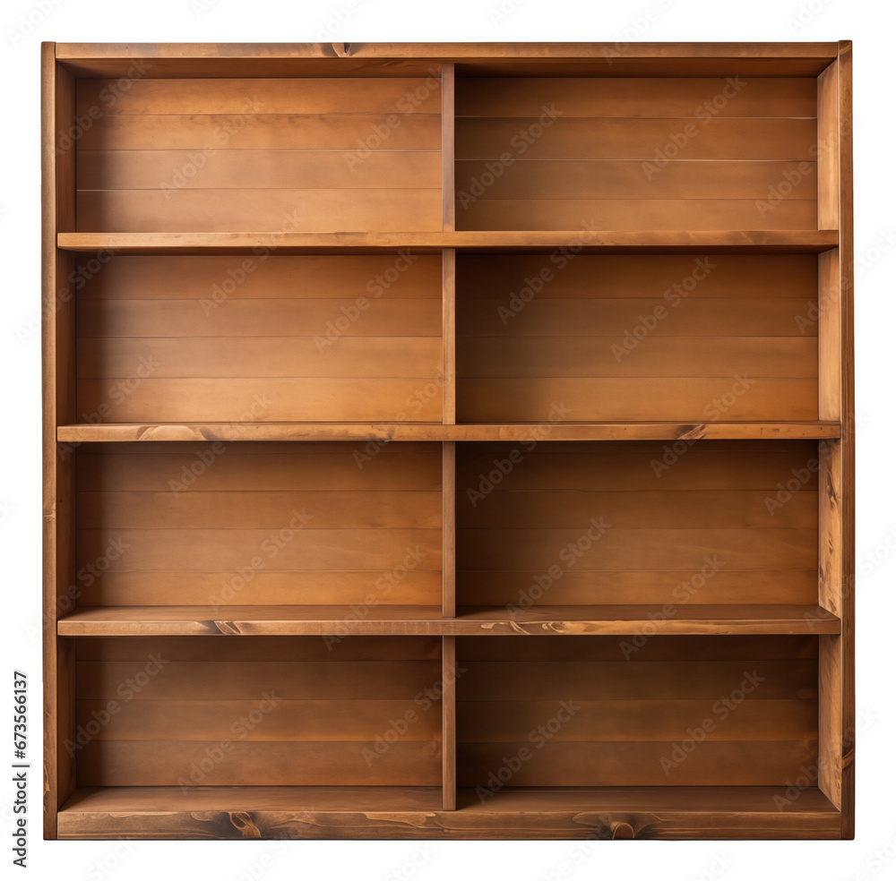 Empty wooden bookshelves isolated. Empty wooden bookshelves isolated.