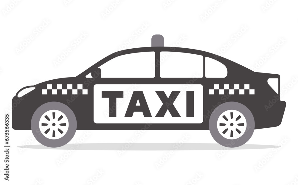 黒色のセダン型タクシー車両・横向きのイラスト Stock Vector | Adobe Stock