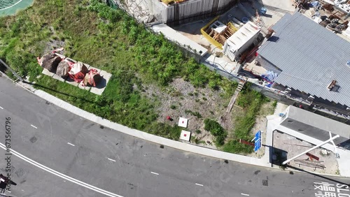 Wallpaper Mural Aerial drone skyview of Hillside Rock Cavern Quarry Development in Anderson Road ,land formation construction housing project in Kwun Tong Sau Mau Ping Tseung Kwan O Kowloon Hong Kong China Torontodigital.ca