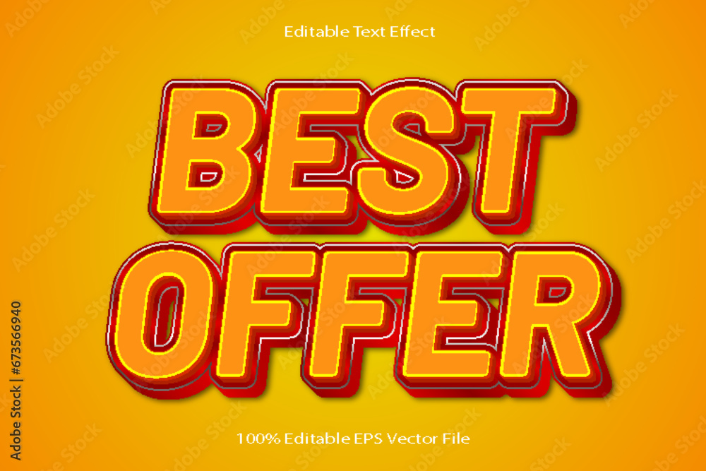 Obraz premium Best Offer Editable Text Effect Emboss Cartoon Gradient Style