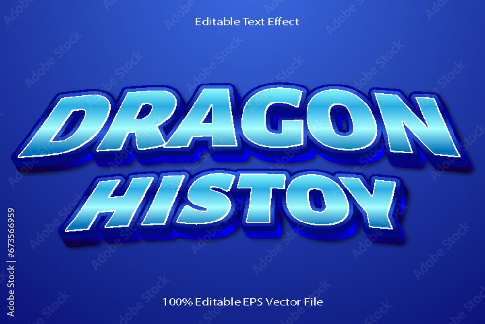 Dragon History Editable Text Effect Emboss Cartoon Gradient Style
