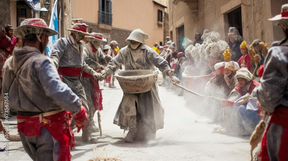 Traditional annual festival Els Enfarinats in Ibi