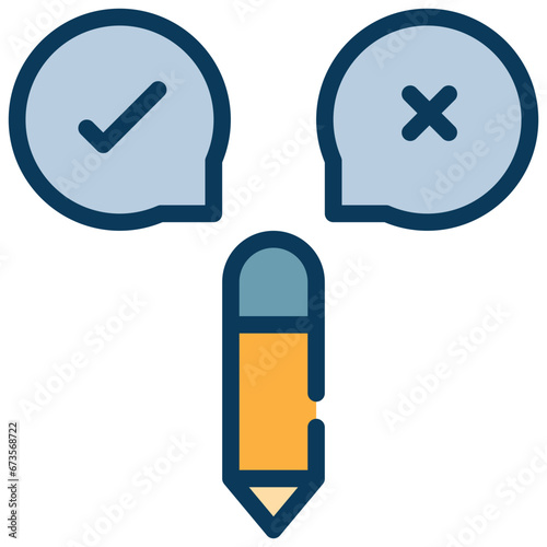 true false choice check pencil edit work filled outline