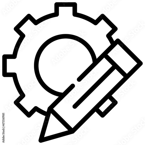 gear wheel edit pencil write work simple line