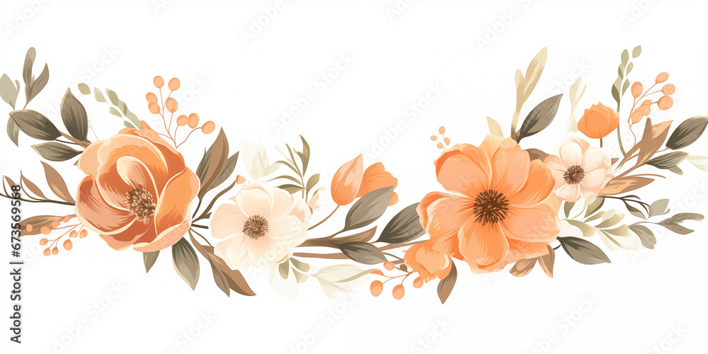 Obraz premium frame with flowers. Generative AI