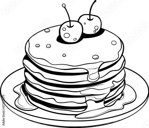 outline illustration of pancake 