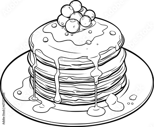 outline illustration of pancake 