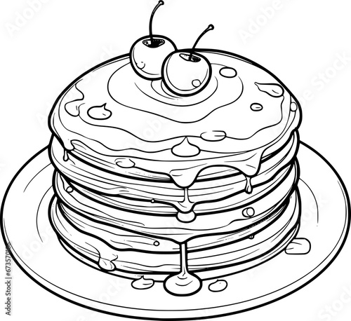 outline illustration of pancake 
