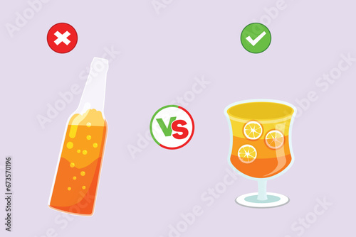 Healthy vs unhealthy food. food nutrition concept. Colored flat vector illustration isolated.