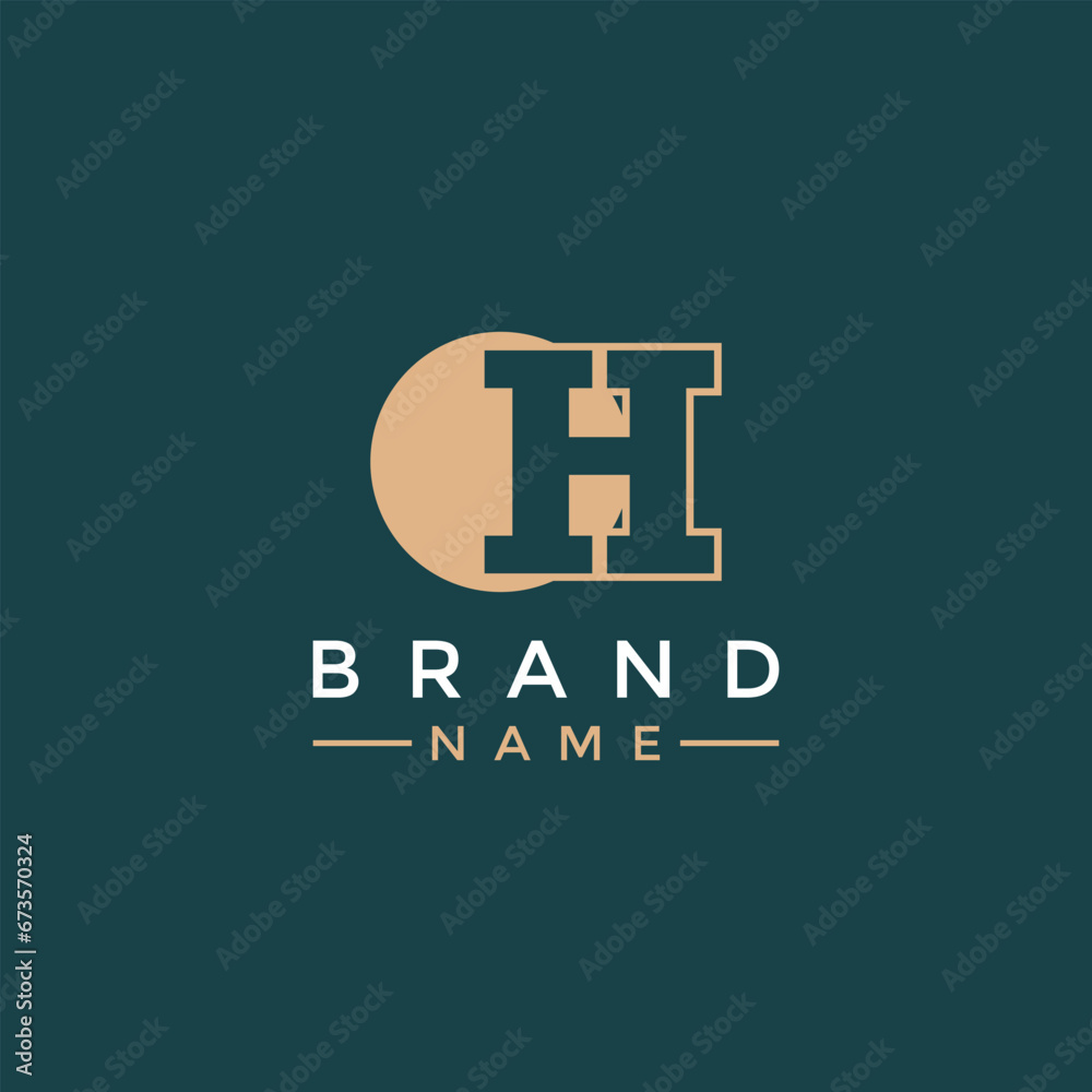 A striking logo featuring the letter H is set against a backdrop of a serene and majestic moon A striking logo featuring the letter H is set against a backdrop of a serene and majestic moon