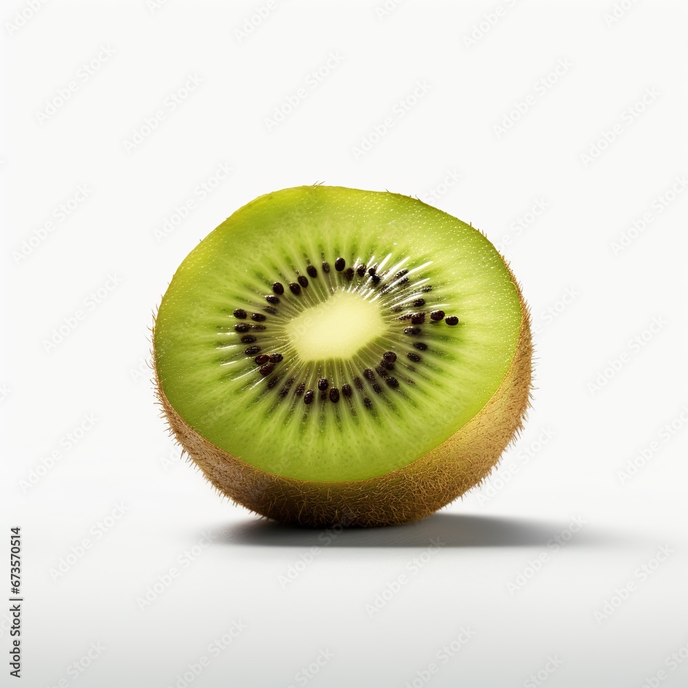 Kiwi cut in half on white background, isolated background Kiwi cut in half on white background, isolated background