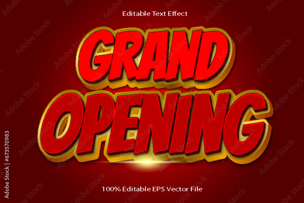 Grand Opening Editable Text Effect Emboss Cartoon Gradient Style Grand Opening Editable Text Effect Emboss Cartoon Gradient Style