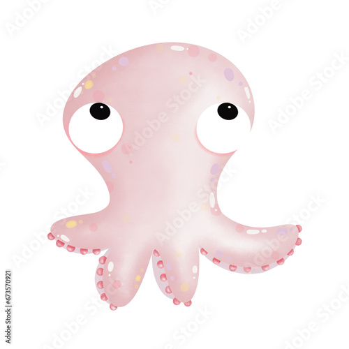 pink octopus in the sea