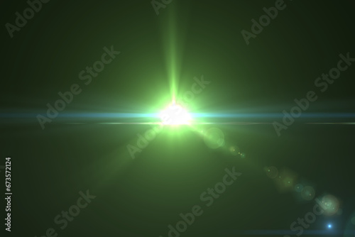 Sun flare on the black background