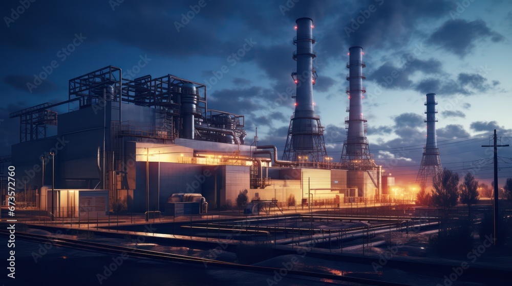 A Main power plants and power generators High voltage poles in power plants Energy and energy saving concepts. A Main power plants and power generators High voltage poles in power plants Energy and energy saving concepts.