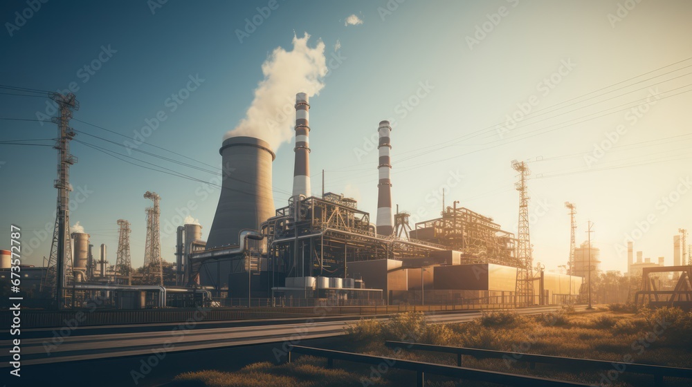A Main power plants and power generators High voltage poles in power plants Energy and energy saving concepts. A Main power plants and power generators High voltage poles in power plants Energy and energy saving concepts.