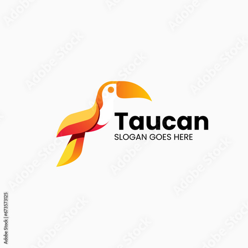 Vector Logo Illustration Taucan Gradient Colorful Style