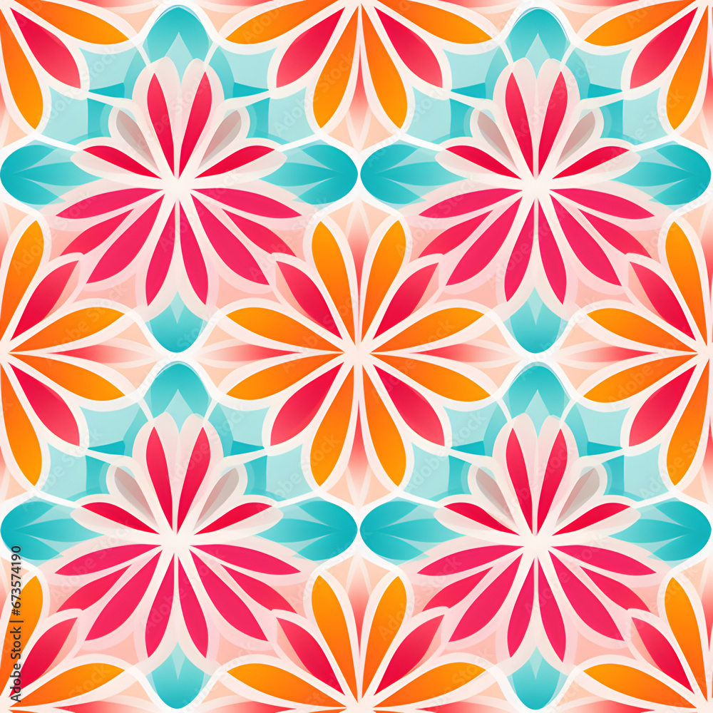 Colorful flower seamless pattern