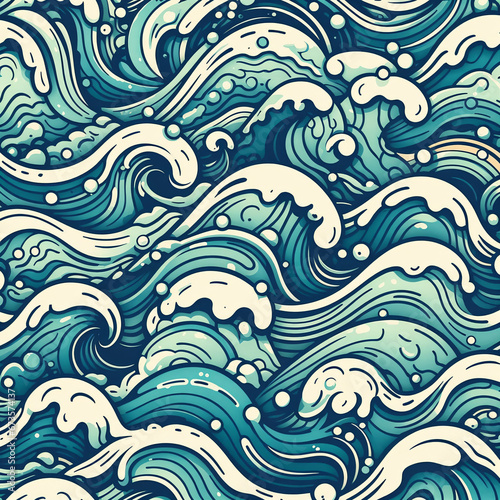 sea waves pattern - Generative AI