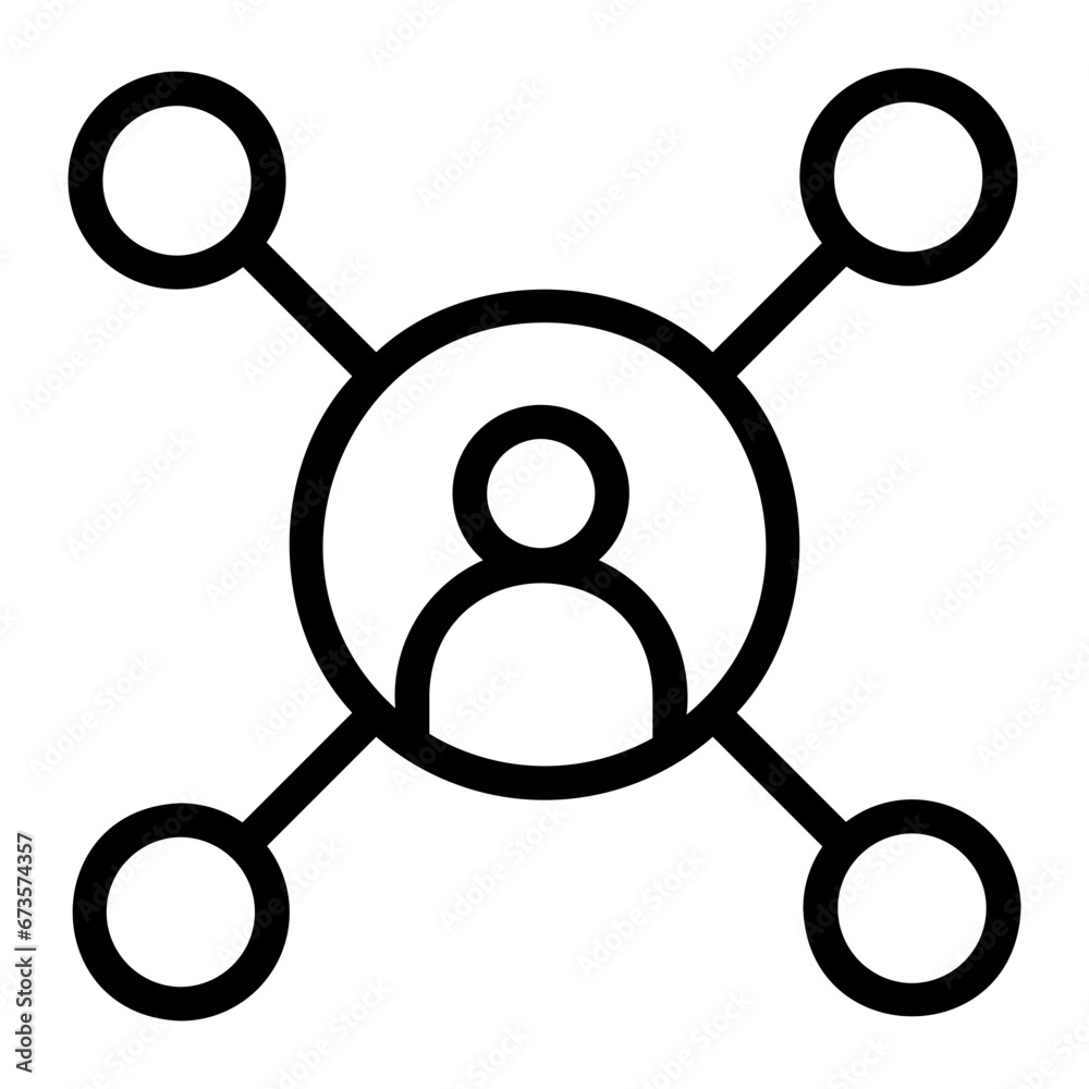 social network line icon
