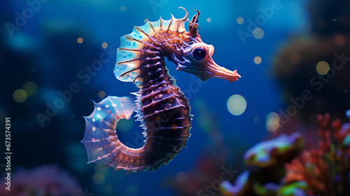 male purple seahorse photo