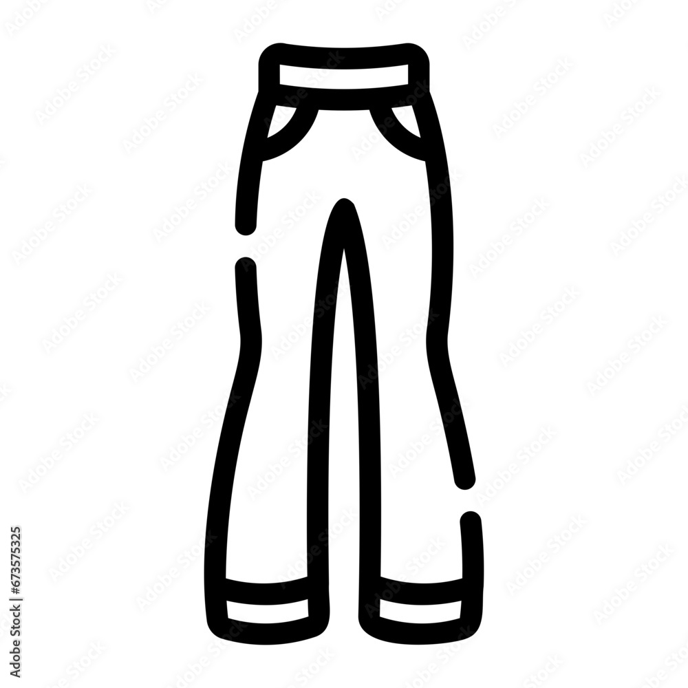 flare pants Line Icon flare pants Line Icon