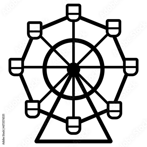 Amusement Park Line Vector 