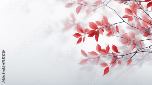 Autumn trees with leaves on light background