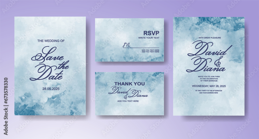 Wedding invitation with abstract watercolor background Wedding invitation with abstract watercolor background
