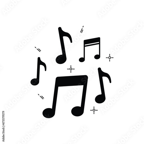Music note icon design for musical apps and websites. Sound media concept. Vector illusration EPS.