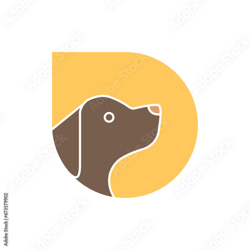 dog head pets with drop water colored simple modern minimal mascot character cartoon logo design vector icon illustration