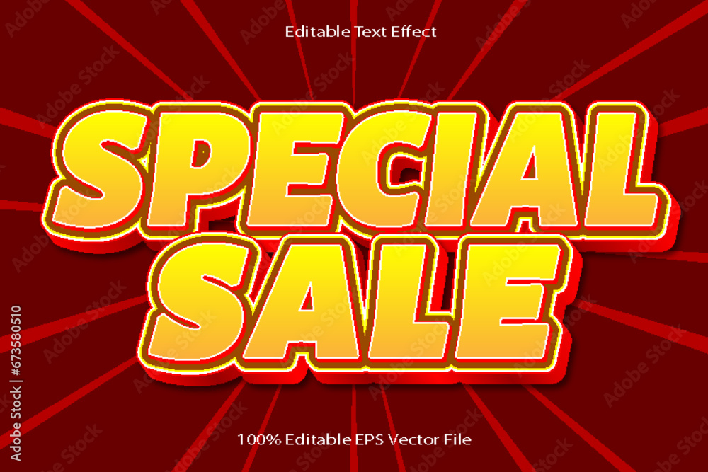 Special Sale Editable Text Effect Emboss Cartoon Gradient Style