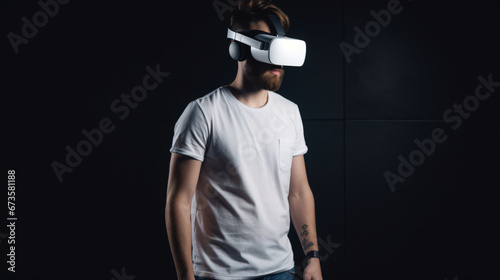 Man Immersed in the Virtual World