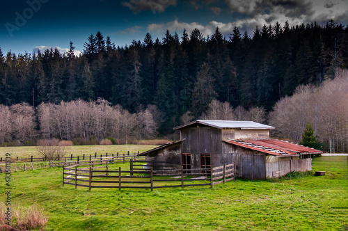 Old abandoned barn and corral