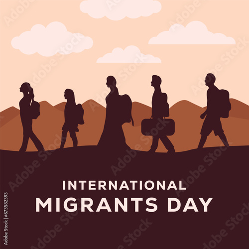 flat design international migrants day illustration