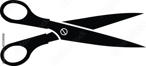 Scissors Icon. Flat icon style. Black Scissors on white background.