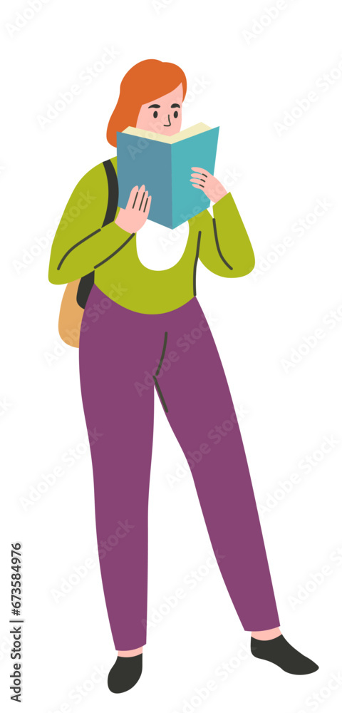 Lady reading book, self education and studying Lady reading book, self education and studying