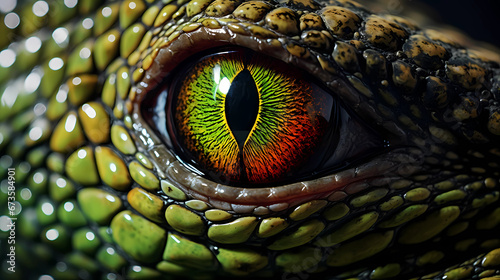 The striking eye of an iguana