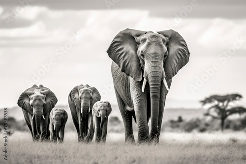 Photo Elephants in the savannah
