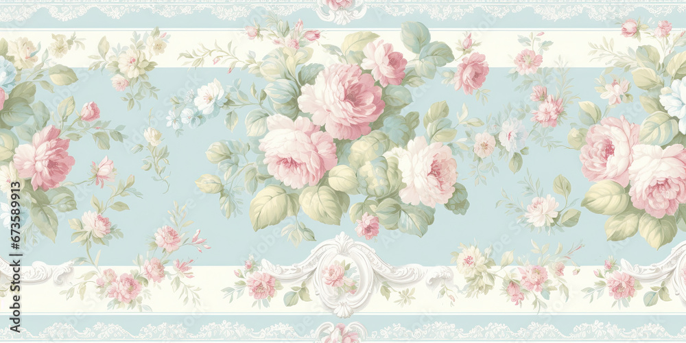 Vintage watercolor background with flowers.