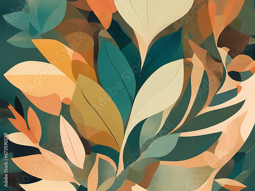 Autumn leaves abstract background.  Generative AI.