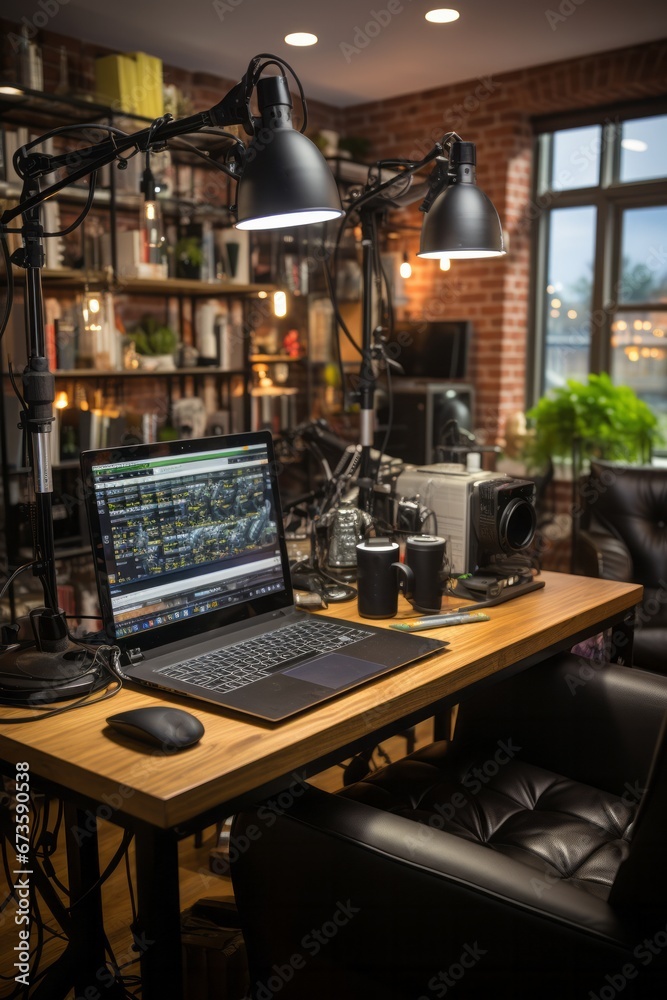Home studio setup for recording instructional webinars or online courses, Generative AI