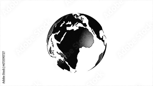 Creative minimal animation of globe earth. Concept world with white background. 4K animation, 3d illustration. Earth rotate