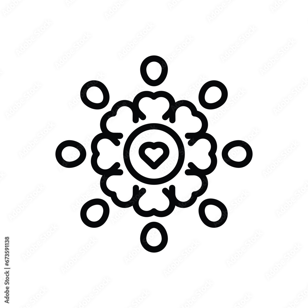 Black line icon for caring Black line icon for caring