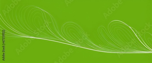 Organic green lines blossoming into an abstract flower