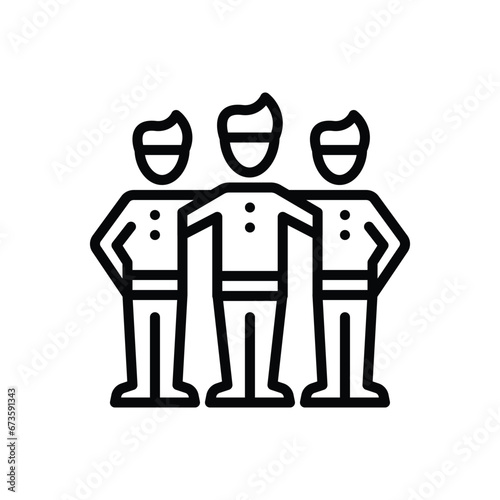 Black line icon for belonging