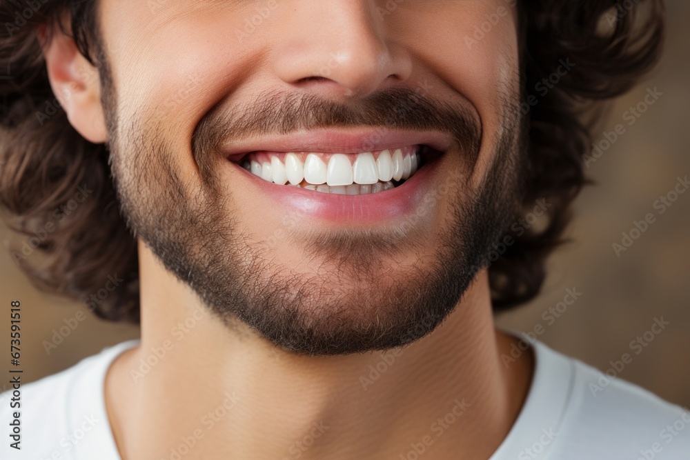 Handsome Caucasian Man with a Perfect Smile and Well-Groomed Beard on a White Background Handsome Caucasian Man with a Perfect Smile and Well-Groomed Beard on a White Background