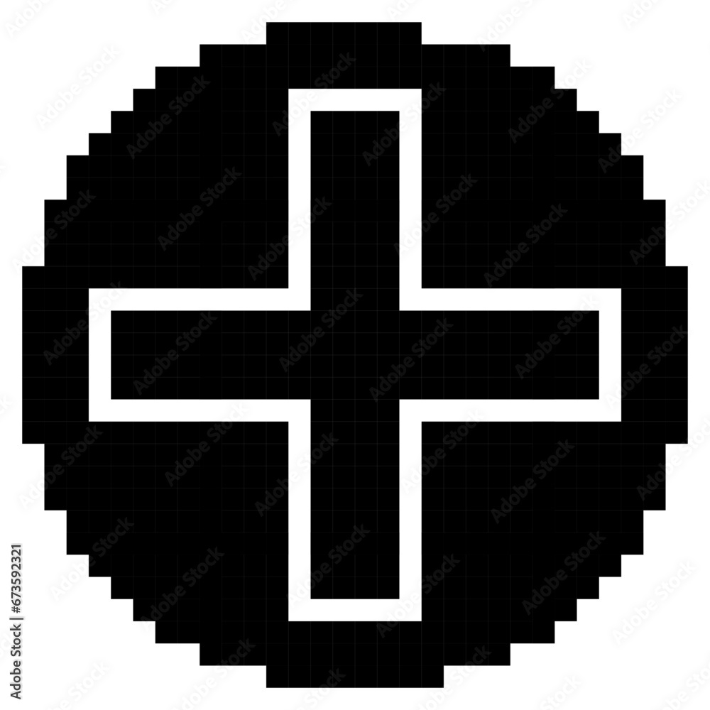 Obraz premium Plus, Circle, Pixelart, Add, Cirlce Collection Set. 