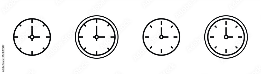 clock icon set. time icon symbol sign. vector illustration clock icon set. time icon symbol sign. vector illustration
