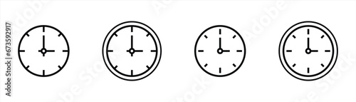 clock icon set. time icon symbol sign. vector illustration